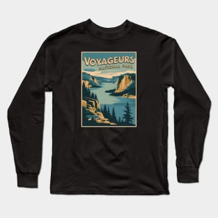 Voyageurs National Park Vintage Travel Poster Long Sleeve T-Shirt